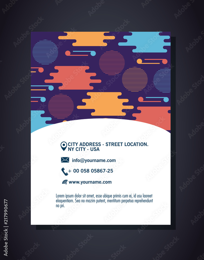 Naklejka premium postcard with figures geometrics and colors