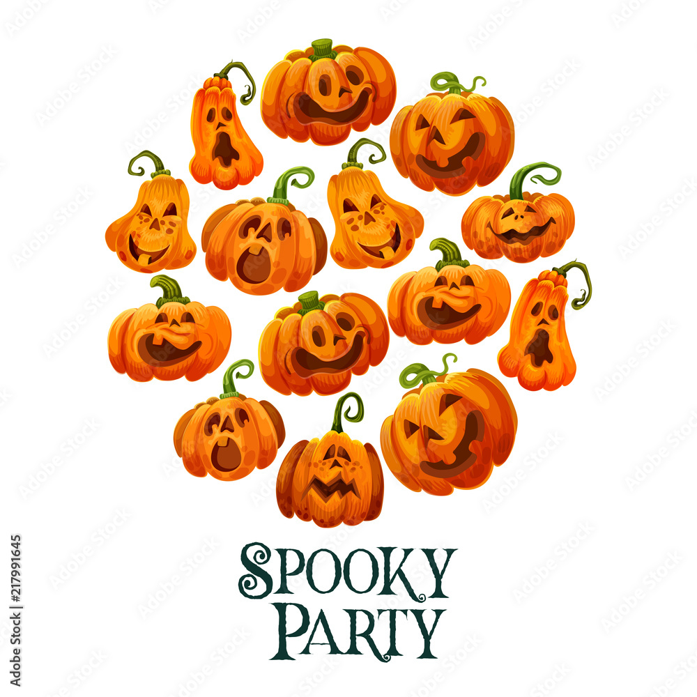 Halloween pumpkin banner for october holiday party