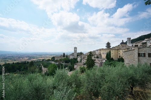 Assisi Italy-July 28  2018  View from Santa Chiara street  Assisi 