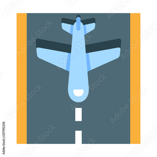 Runway plane flat illustration