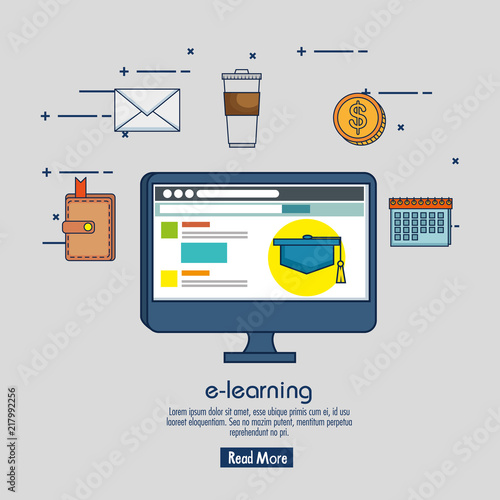 education on line with desktop display