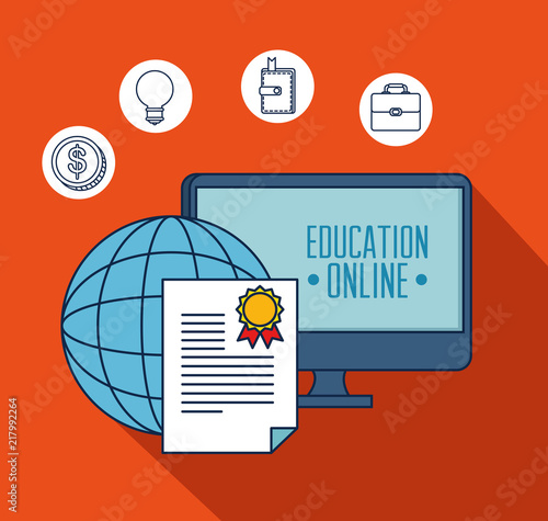 education on line with desktop display