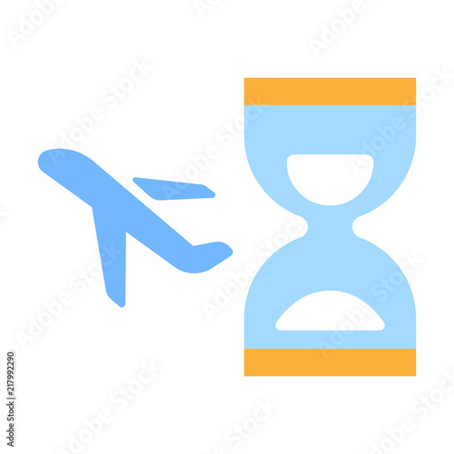 Flight delay flat illustration