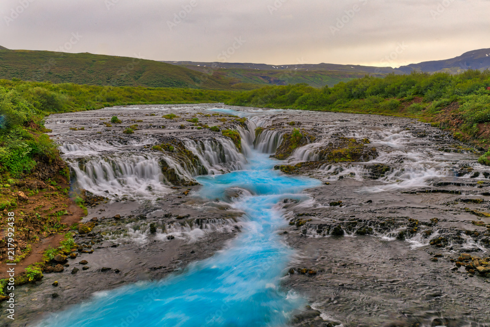 Bruarfoss Waterfall View from Access Bridge