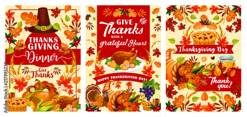 Vector Happy Thanksgiving Day posters
