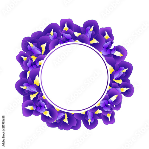 Fototapeta Naklejka Na Ścianę i Meble -  Iris Flower Banner Wreath