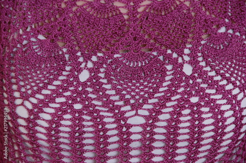 Handmade. Hand knitting. Bright colors. Close-up 