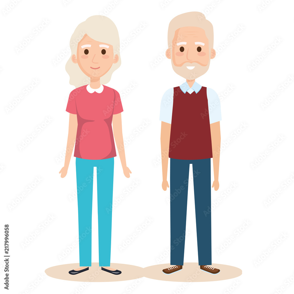 cute grandparents couple characters cute grandparents couple characters