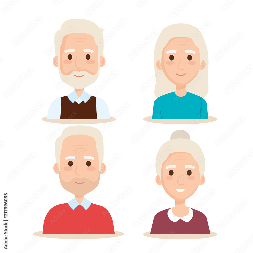 cute grandparents group characters cute grandparents group characters