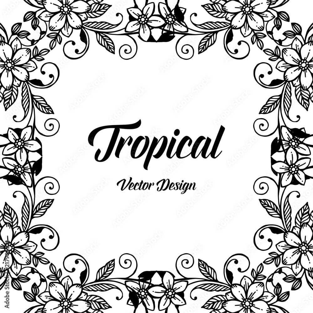 Tropical floral card vector design illustration collection