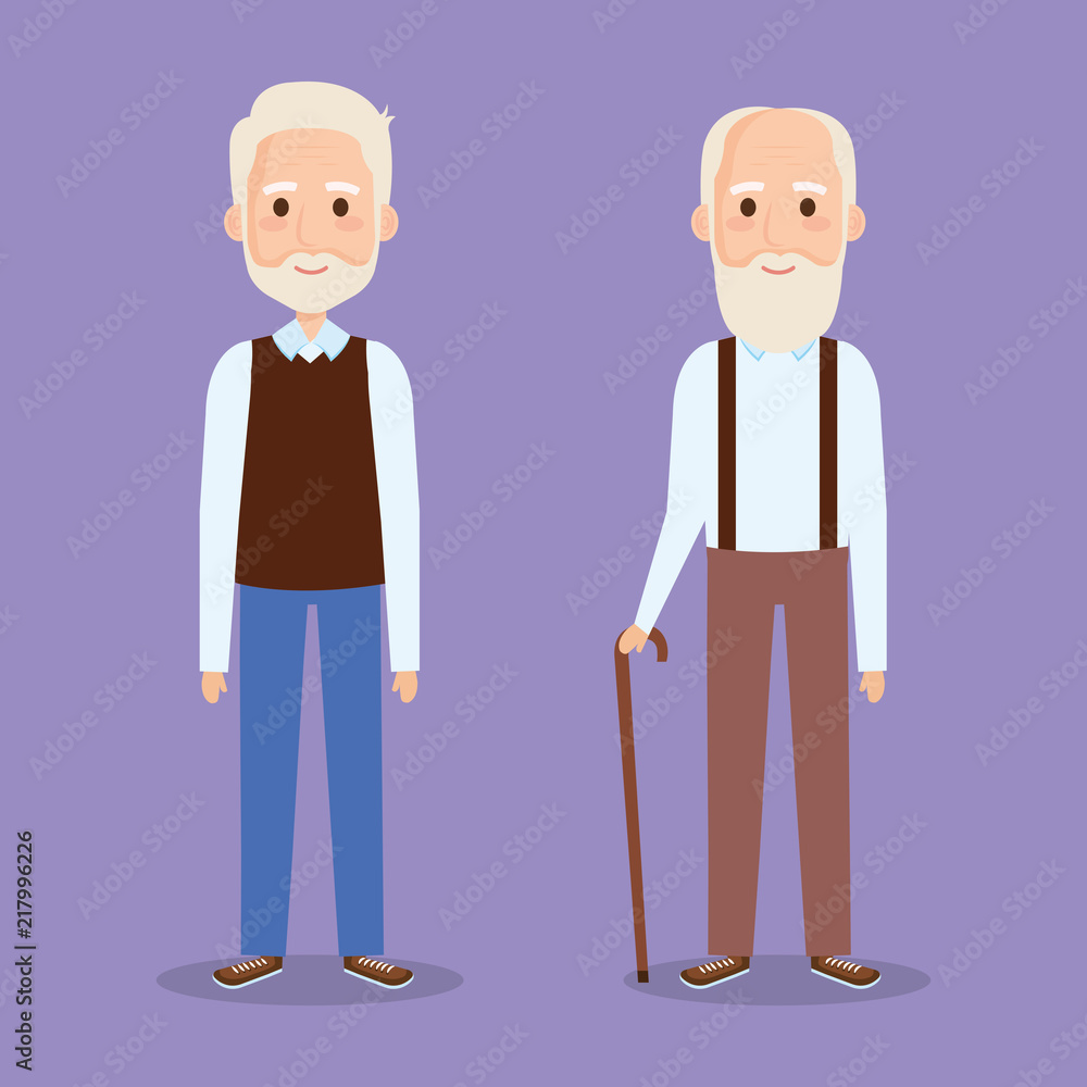 cute grandfathers avatars characters cute grandfathers avatars characters