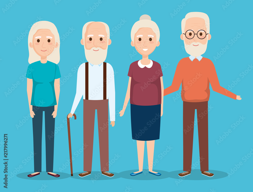 cute grandparents group characters cute grandparents group characters