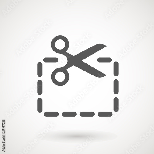 Coupon cutting icon. E-commerce, shopping icon. offer coupon icon vector, solid logo, pictogram isolated on white.