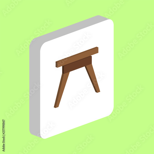 Camping Table Simple vector icon. Illustration symbol design template for web mobile UI element. Perfect color isometric pictogram on 3d white square. Camping Table icons for your business project