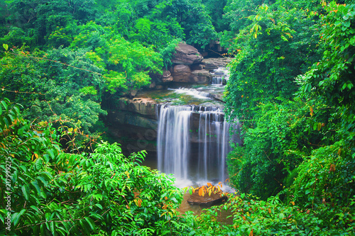 Fototapeta Naklejka Na Ścianę i Meble -  Thung Na Muang waterfall in Ubon Ratchathani, Thailand
