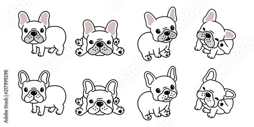 dog vector french bulldog logo icon cartoon character illustration symbol white