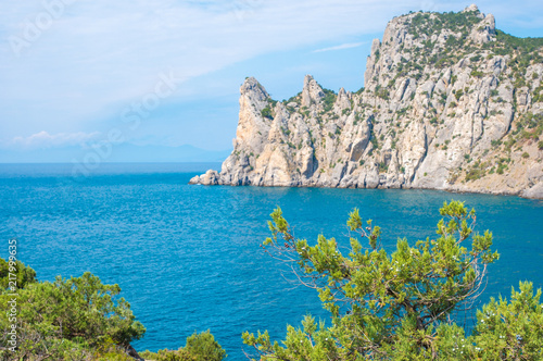 Beautiful seascape. Blue Bay in the Crimea.