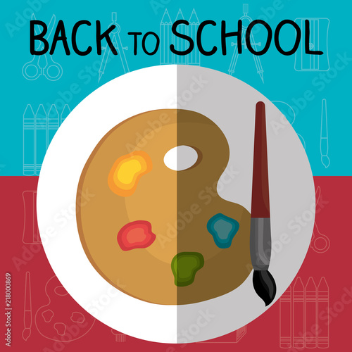 back to school label with pallette colors