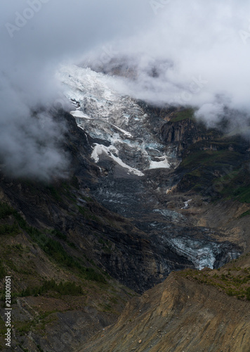 A close up of the toe of the Annapurna glacier of Gangapurna