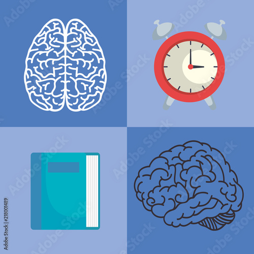 back to school label with brain storming