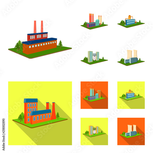 Processing factory,metallurgical plant. Factory and industry set collection icons in cartoon,flat style isometric vector symbol stock illustration web.