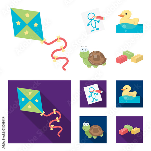 Children toy cartoon,flat icons in set collection for design. Game and bauble vector symbol stock web illustration.