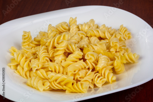 Fussili pasta with oil
