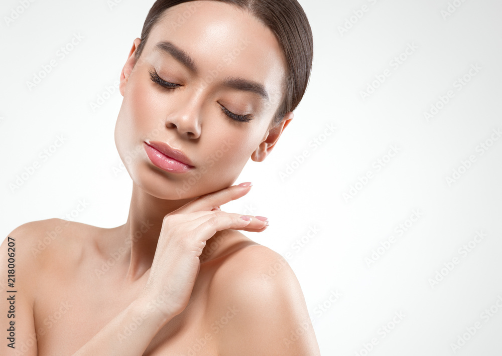 Asian beauty woman skin care helathy natural skin face cosmetic beautiful model girl female portrait Asian beauty woman skin care helathy natural skin face cosmetic beautiful model girl female portrait