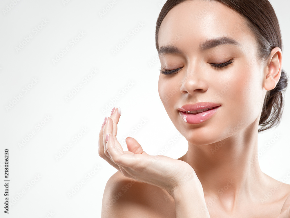 Asian beauty woman skin care helathy natural skin face cosmetic beautiful model girl female portrait Asian beauty woman skin care helathy natural skin face cosmetic beautiful model girl female portrait
