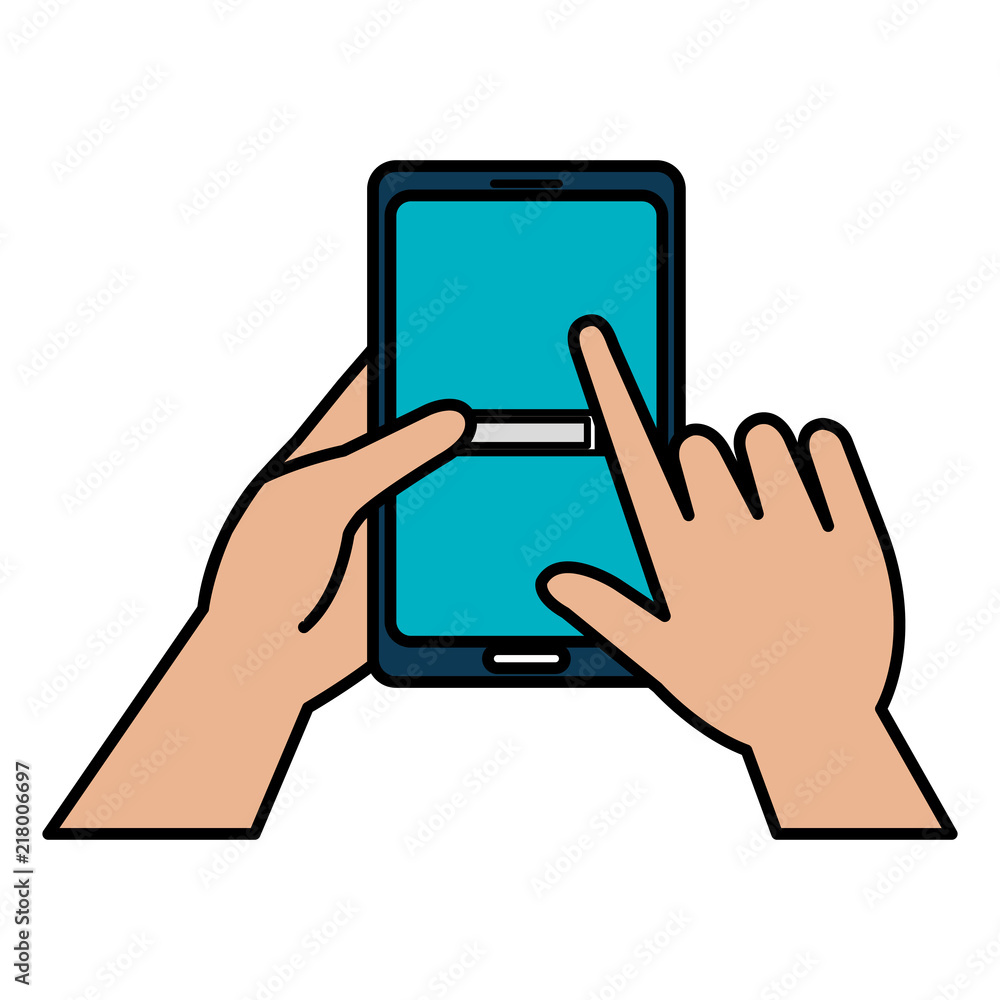 hand with smartphone device hand with smartphone device