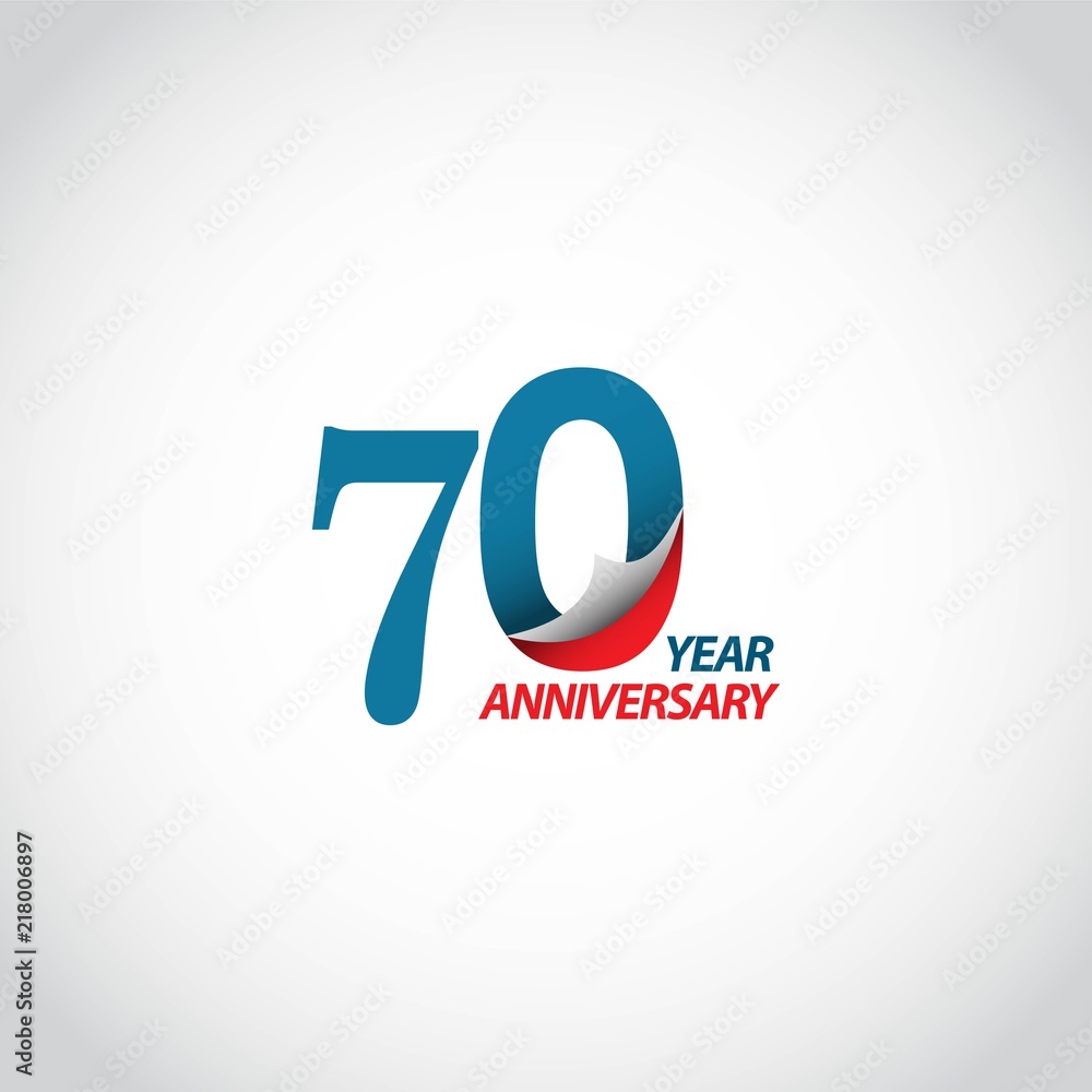 Naklejka premium 70 Year Anniversary Vector Template Design Illustration