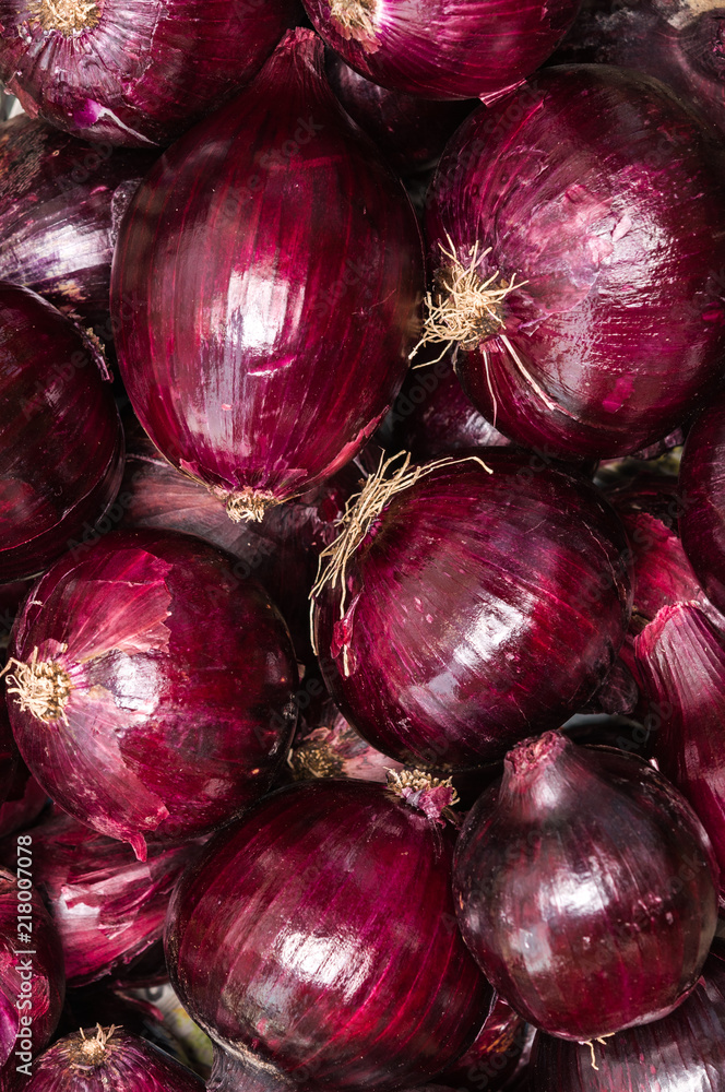 Big Red Onions Background