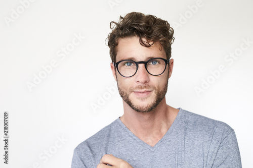 Portrait of handsome guy in glasses © sanneberg