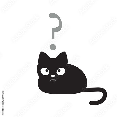 black cat in confused state of mind and upset, dementia concept