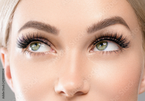 Fotografia, Obraz Eyes lashes closeup woman face beauty