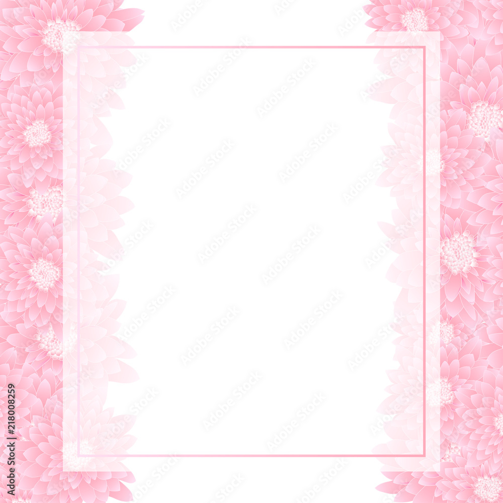 Pink Chrysanthemum Banner Card Border