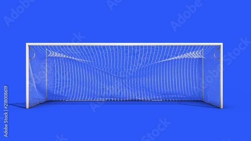 GOAL Soccer Net Dynamic Collision Simulation cam2 Blue Screen 3D Rendering Animation photo