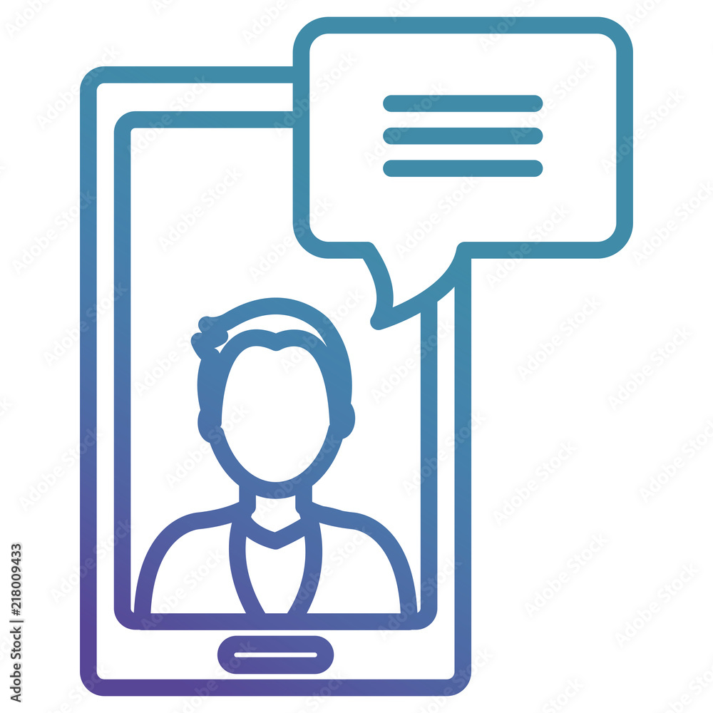 man with smartphone and speech bubble man with smartphone and speech bubble