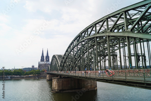 Köln view on bridge
