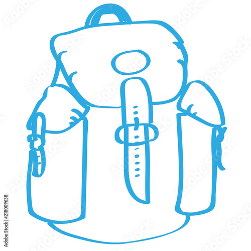 Handgezeichneter Rucksack in blau