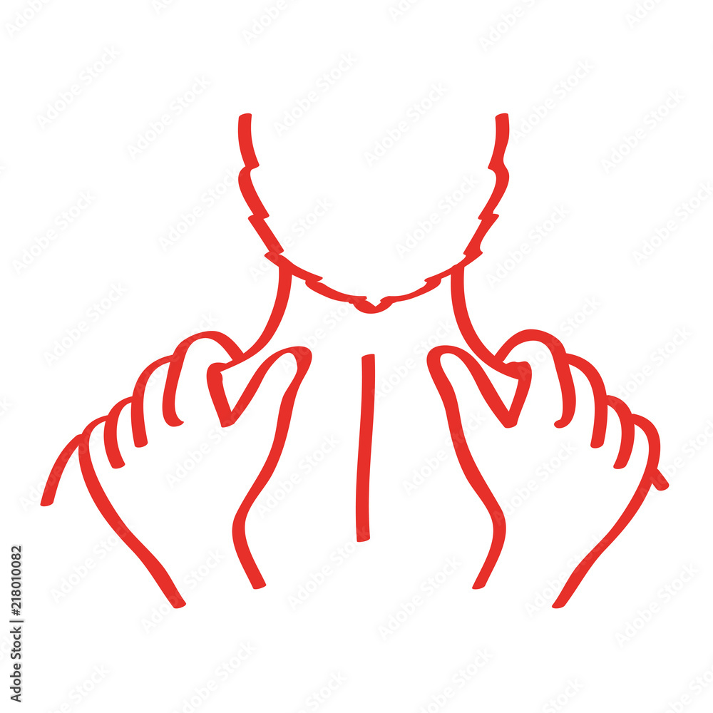 Handgezeichnete Massage in rot Handgezeichnete Massage in rot