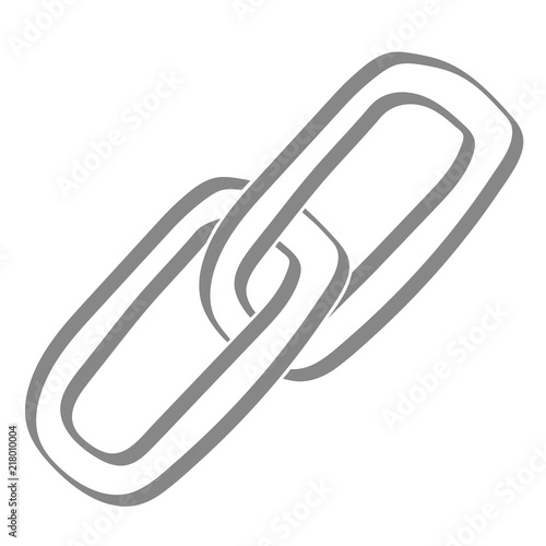 Handgezeichnetes Link-Symbol geschlossen in grau