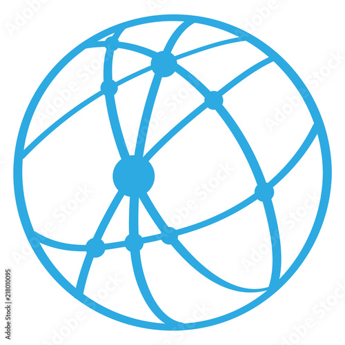 Handgezeichnetes Netzwerk in blau