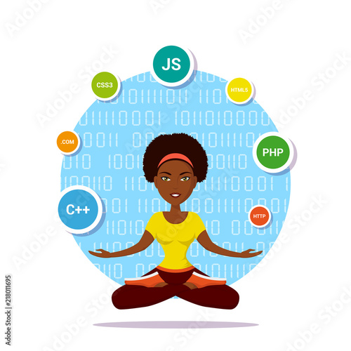 Programmer girl character
