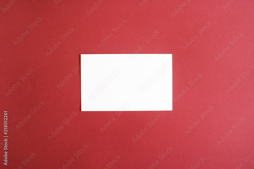 Mockup of business card white paper on background Mockup of business card white paper on background