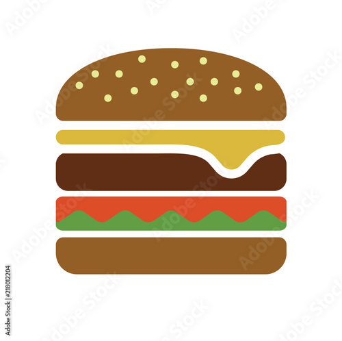 color illustration icon / hamburger, junk food