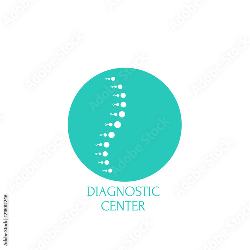 Spine diagnostic center. Vector logo design template.