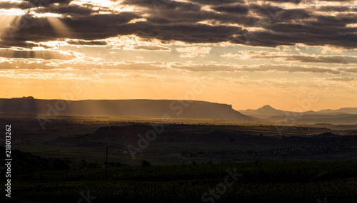 Beautiful mountain in sunset in Lesotho © Studio Fenkoli