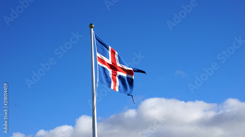 Canvastavla Iceland national flag at Thinvellir National Park