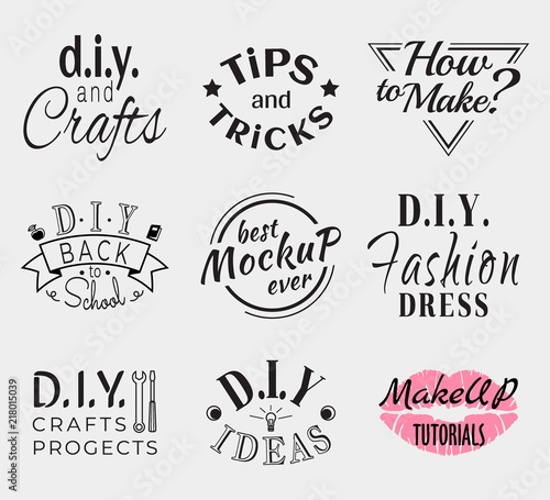 Retro Vintage Insignias or Logotypes set. Vector design elements, business signs, logos, identity, labels, badges, apparel, shirts, ribbons, stickers and other branding objects